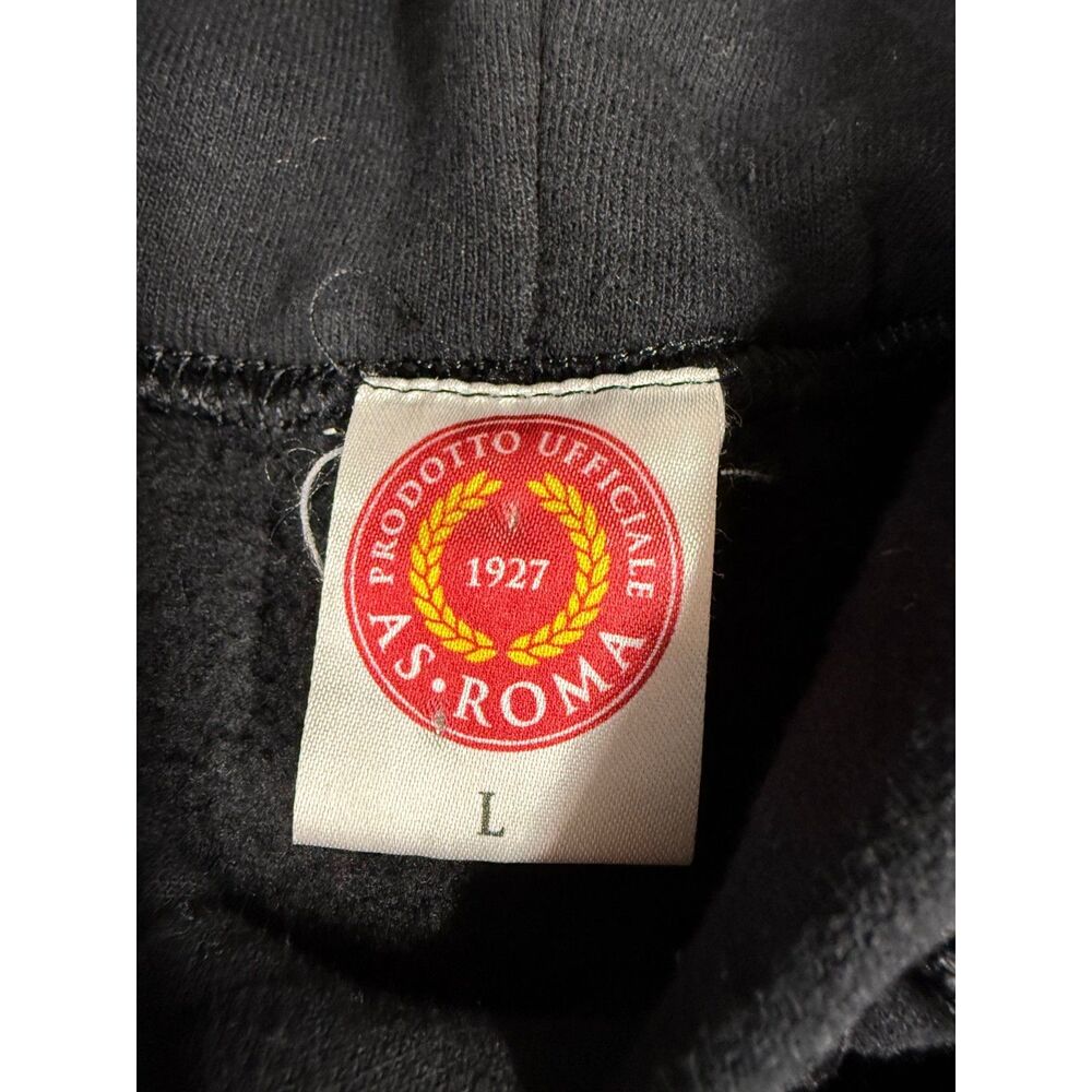 AS Roma 1927 Soccer Hoodie Black Pullover Football Club Crest Sweatshirt Large